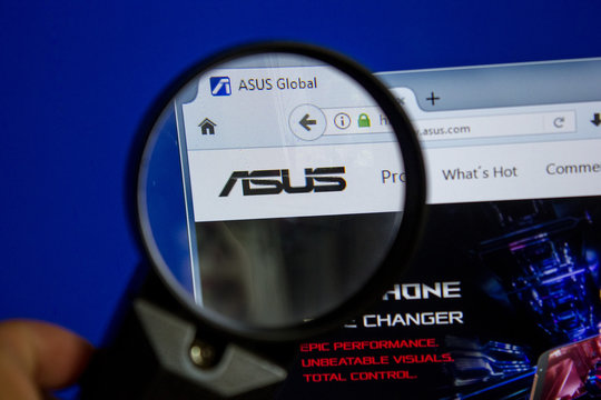 Ryazan, Russia - July 11, 2018: Asus.com website on the display of PC.