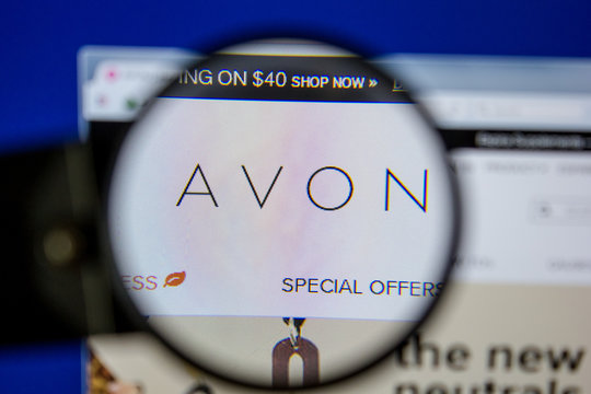 Ryazan, Russia - July 11, 2018: Avon.com website on the display of PC.