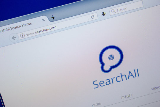 Ryazan, Russia - July 11, 2018: SearchAll.com website on the display of PC.