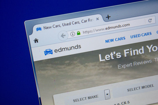 Ryazan, Russia - July 11, 2018: Edmunds.com website on the display of PC.