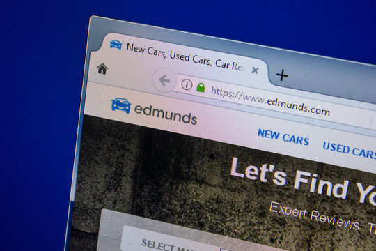 Ryazan, Russia - July 11, 2018: Edmunds.com website on the display of PC.