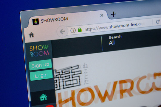 Ryazan, Russia - July 11, 2018: Showroom-live.com website on the display of PC.