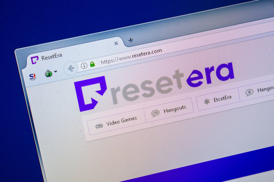 Ryazan, Russia - July 24, 2018: Homepage of Resetera website on the display of PC. Url - Resetera.com .