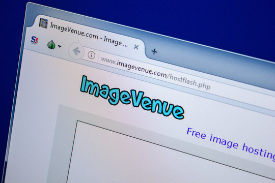 Ryazan, Russia - July 24, 2018: Homepage of ImageVenue website on the display of PC. Url - ImageVenue.com .
