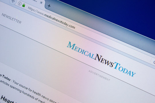 Ryazan, Russia - July 24, 2018: Homepage of MedicalNewsToday website on the display of PC. Url - MedicalNewsToday.com .