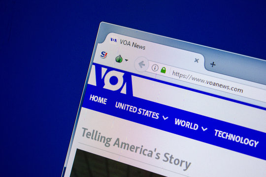 Ryazan, Russia - July 24, 2018: Homepage of VOAnews website on the display of PC. Url - VOAnews.com .