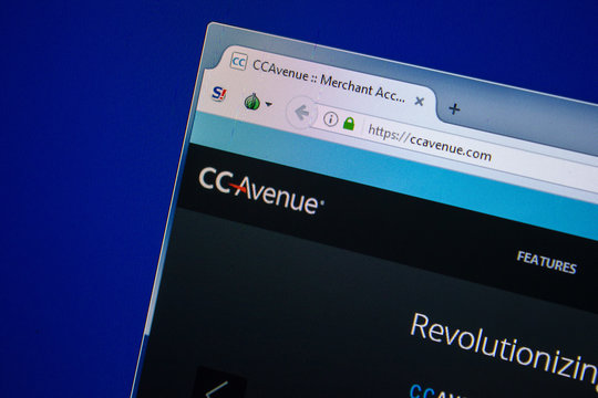 Ryazan, Russia - July 24, 2018: Homepage of CCAvenue website on the display of PC. Url - CCAvenue.com .