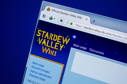 Ryazan, Russia - July 24, 2018: Homepage of StardewValleyWiki website on the display of PC. Url - StardewValleyWiki.com .