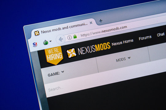 Ryazan, Russia - July 24, 2018: Homepage of NexusMods website on the display of PC. Url - NexusMods.com .