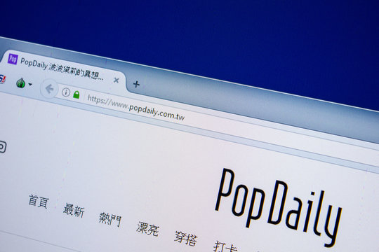 Ryazan, Russia - July 24, 2018: Homepage of PopDaily website on the display of PC. Url - PopDaily.com.tw .