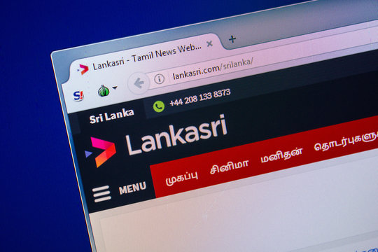 Ryazan, Russia - July 24, 2018: Homepage of Lankasri website on the display of PC. Url - Lankasri.com .