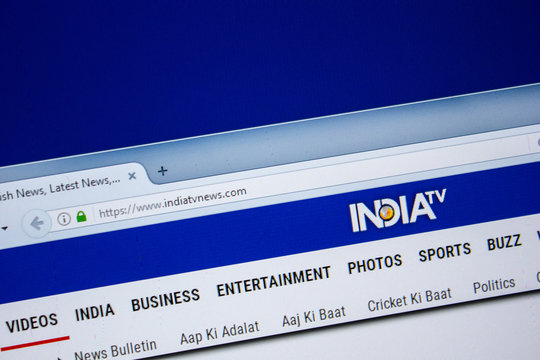 Ryazan, Russia - July 24, 2018: Homepage of IndiaTvNews website on the display of PC. Url - IndiaTvNews.com .