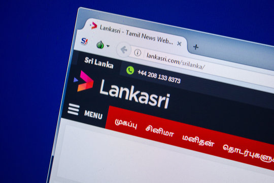 Ryazan, Russia - July 24, 2018: Homepage of Lankasri website on the display of PC. Url - Lankasri.com .