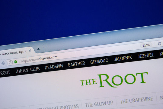 Ryazan, Russia - July 24, 2018: Homepage of TheRoot website on the display of PC. Url - TheRoot.com .