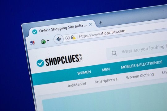 Ryazan, Russia - July 24, 2018: Homepage of ShopClues website on the display of PC. Url - ShopClues.com .