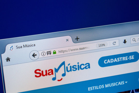 Ryazan, Russia - July 25, 2018: Homepage of SuaMusica website on the display of PC. Url - SuaMusica.com.br .