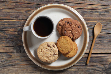 Coffee and various cookies
