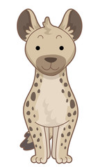 Hyena Front View Illustration
