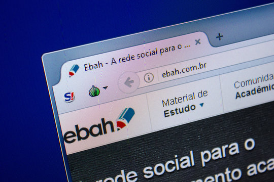 Ryazan, Russia - July 25, 2018: Homepage of Ebah website on the display of PC. Url - Ebah.com.br .