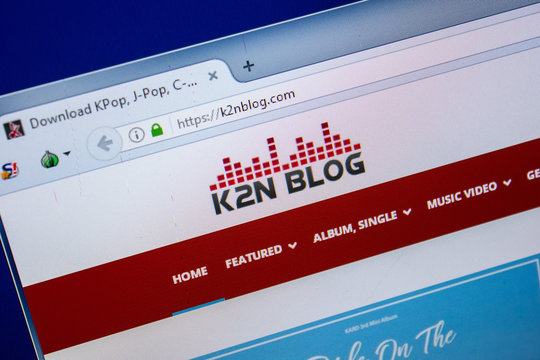 Ryazan, Russia - July 25, 2018: Homepage of K2Nblog website on the display of PC. Url - K2Nblog.com .