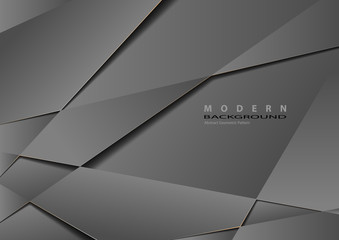 Abstract Gray Metallic Futuristic Geometric Background - Modern Template Illustration for Brochure or Flyer or Business Card or Banner and etc., Vector