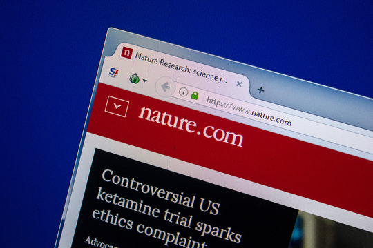 Ryazan, Russia - July 25, 2018: Homepage of Nature website on the display of PC. Url - Nature.com .