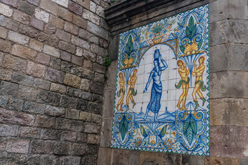 Wall tile decoration in Barcelona