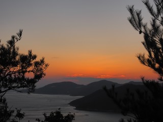 万葉岬から見る夕焼け空