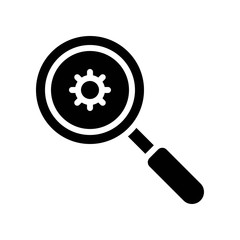 corona virus related lope or magnifying glass vector in solid design,