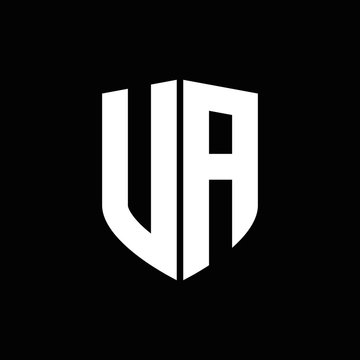 UA logo monogram with shield shape design template