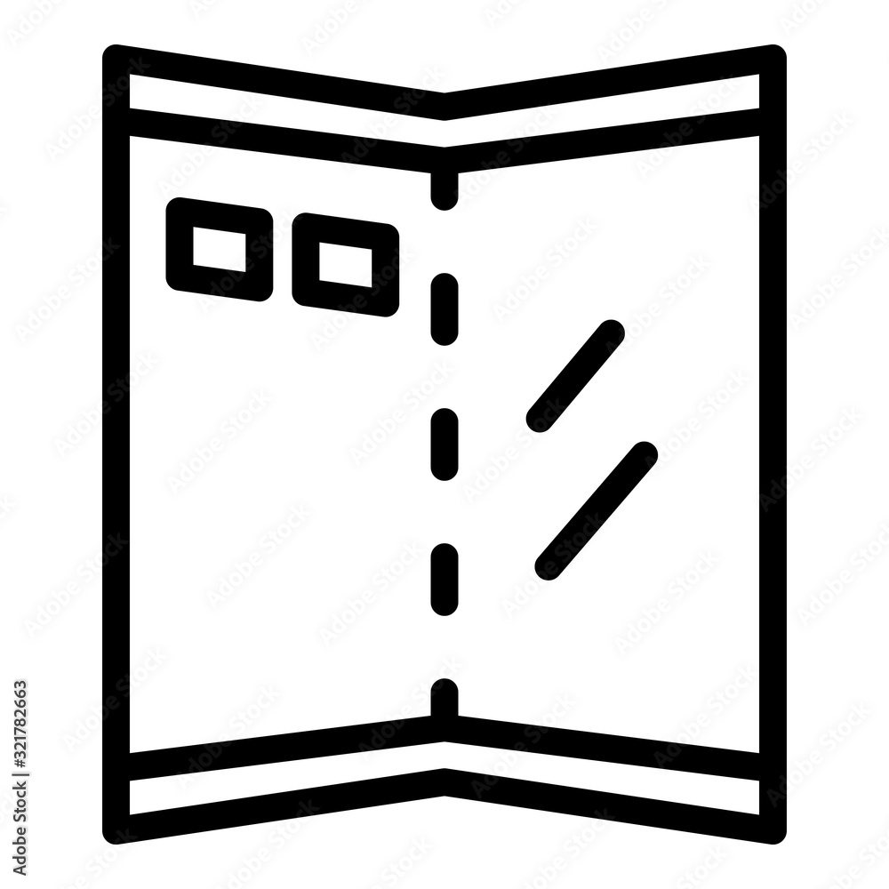 Poster folding screen icon. outline folding screen vector icon for web design isolated on white background
