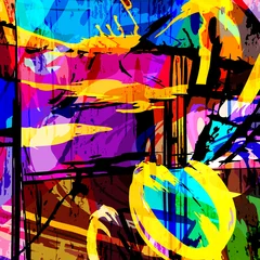 Fotobehang kleuren abstract etnisch patroon in graffitistijl met elementen van stedelijke moderne stijl © VECTOR CORPORATION