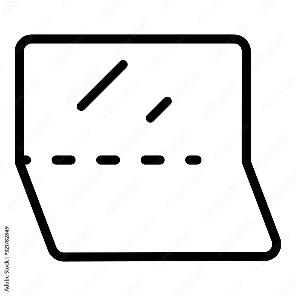 Poster folding screen gadget icon. outline folding screen gadget vector icon for web design isolated on whi