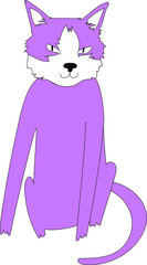 Sweet And Friendly Vector Sitting Cat Illustration