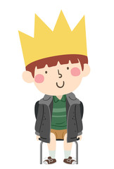 Kid Boy Class King Illustration