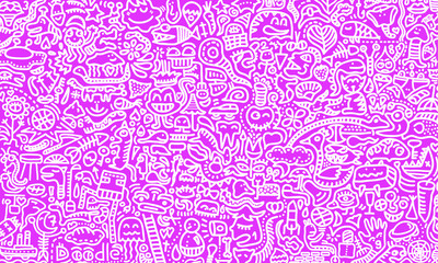 Fototapeta premium Creative doodles art cartoon hand drawn vector illustration.