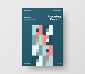 Amazing business presentation vector A4 vertical orientation front page mock up. Modern corporate report cover abstract geometric illustration design layout. Company identity brochure template.