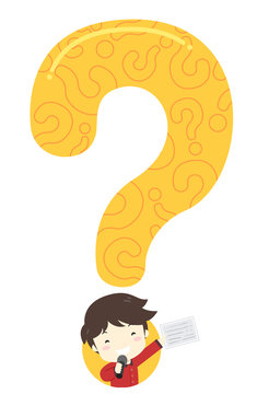 Kid Boy Host Question Mark Illustration