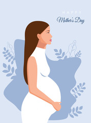 Happy Mothers Day Simple Flat Icon. Vector, Clean Work, Minimum Points. 8 march, womans day, women's day background, womens day banners, women's day flyer, womens day design