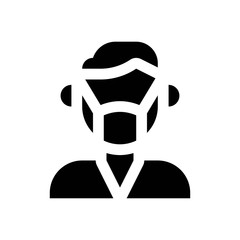 corona virus related gents doctor with face mask vector in solid design,