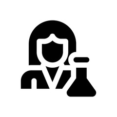 Obraz premium corona virus related lady doctor with flask vector in solid design,