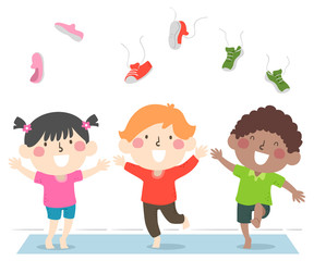 Kids Barefoot Throw Shoes Illustration