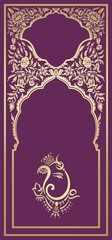 Ganesha, wedding card, royal Rajasthan, India	