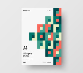 Amazing business presentation vector A4 vertical orientation front page mock up. Modern corporate report cover abstract geometric illustration design layout. Company identity brochure template.