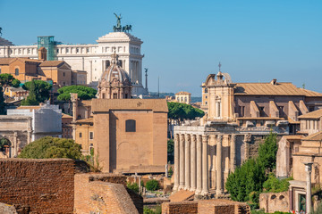 Ancient ruins of the Roman Forum in Rome, Italy