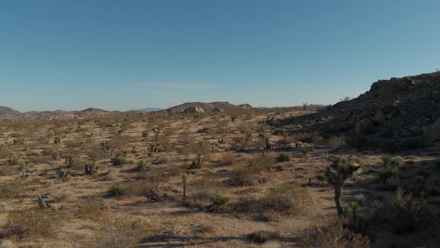 Mojave desert, California, low angle drone footage
