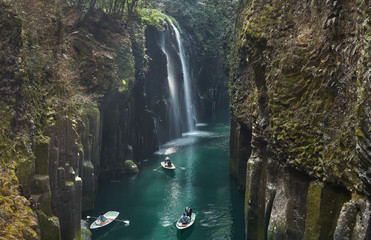 高千穂峡の風景。日本・九州・宮崎県。