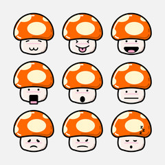 mushroom emoticon set