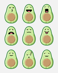 Avocado Emoticon Set