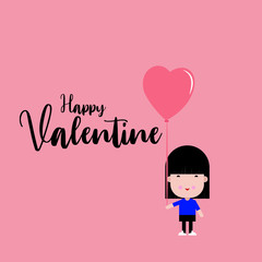 Happy Valentine flat design